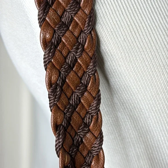 The Sak Blue Hand Crochet Bag with Brown Woven Straps - Picture 6 of 14